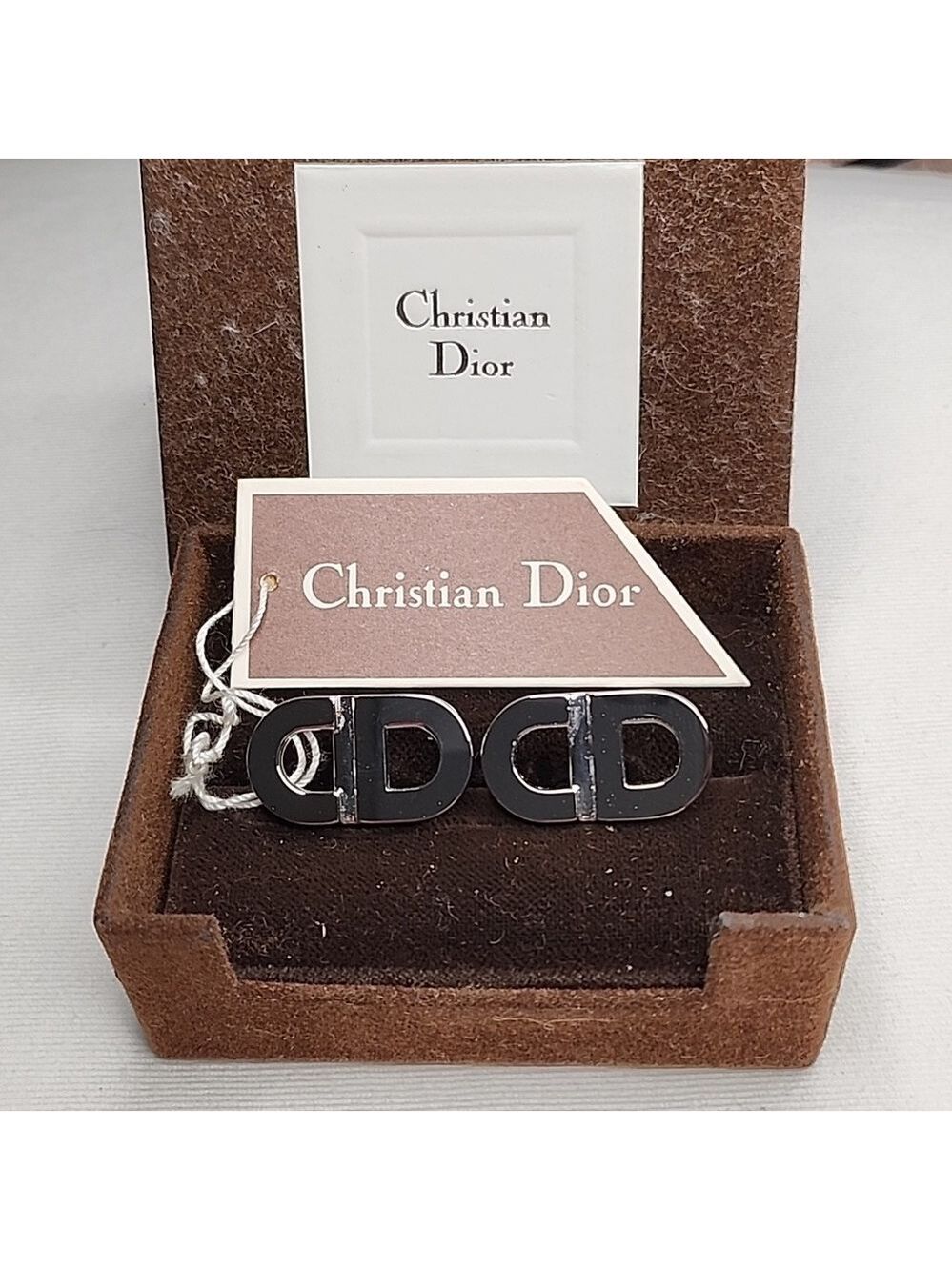 Christian Dior cufflinks Vintage Silver tone